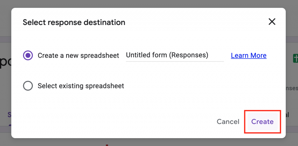 create spreadsheet