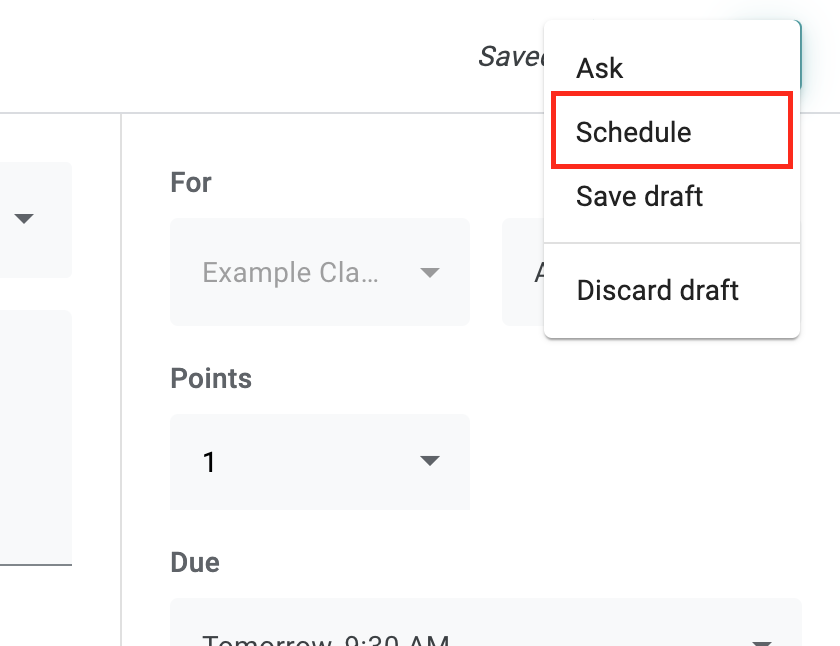 schedule button