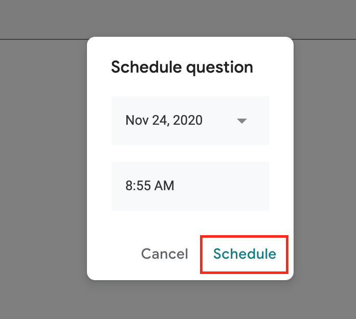 schedule button